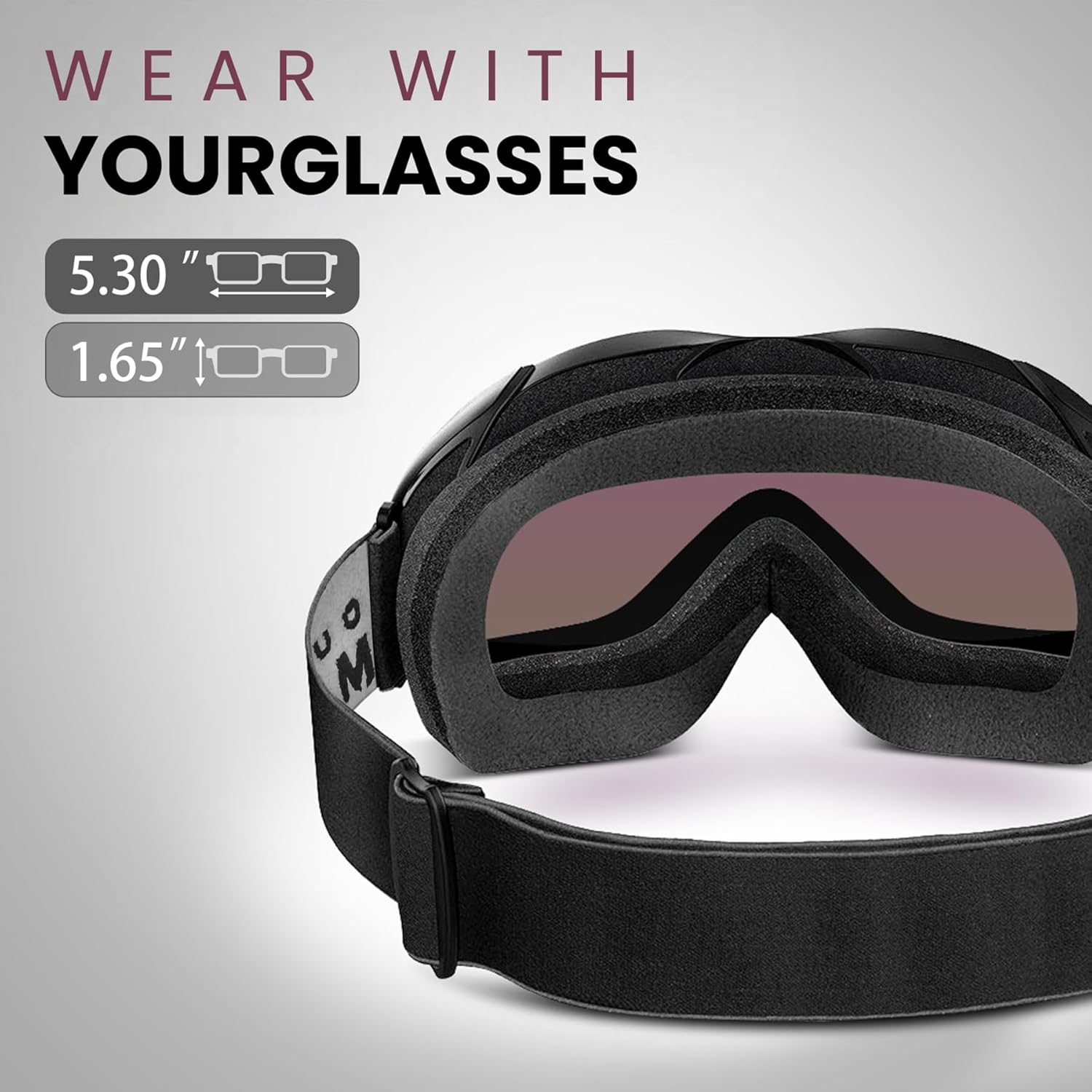 Skiing & Accessories: OutdoorMaster OTG Ski Goggles - Over Glasses Ski/Snowboard Goggles for Men, Women & Youth - 100% UV Protection-OM-5
