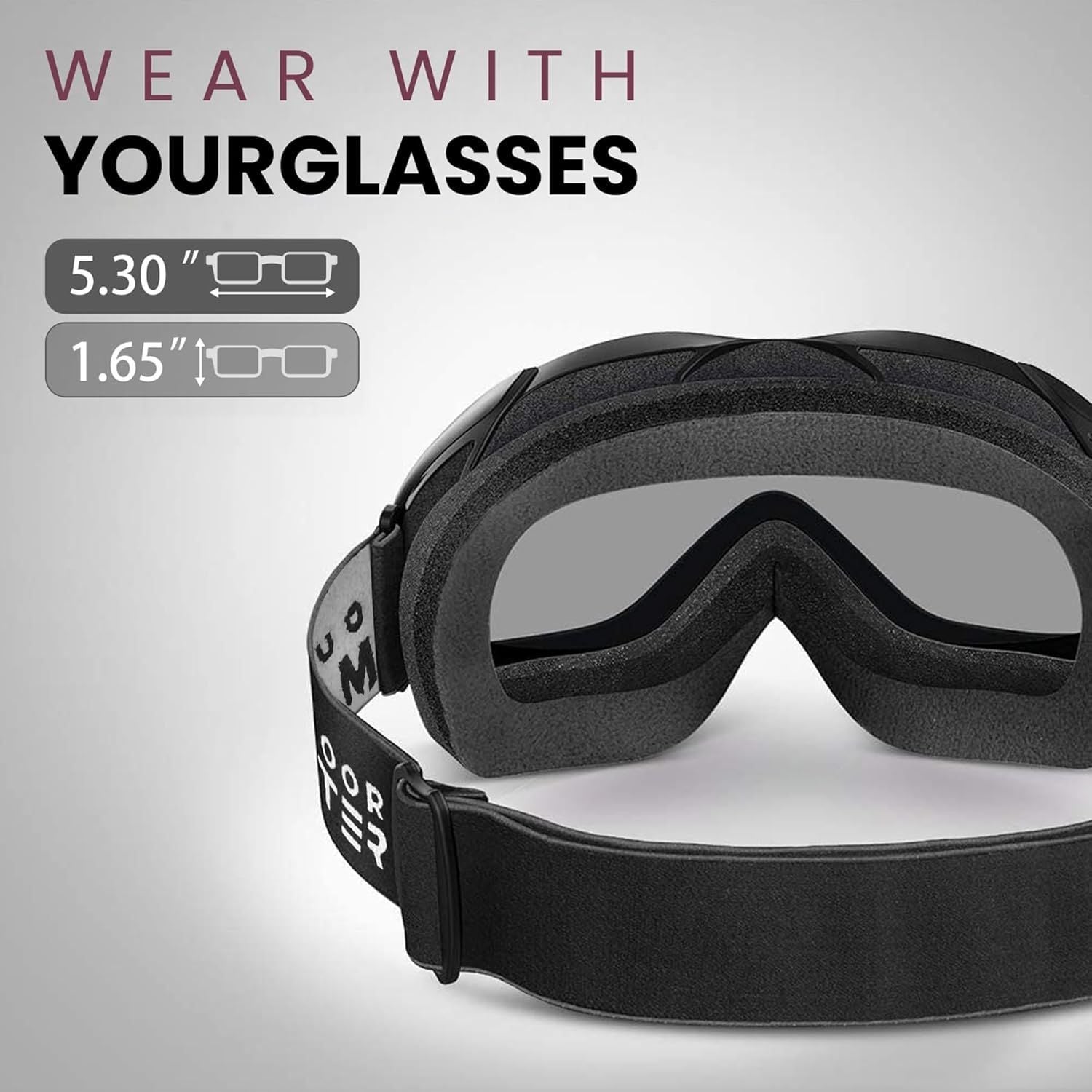 OutdoorMaster OTG Ski Goggles - Over Glasses Ski/Snowboard Goggles for Men, Women & Youth - 100% UV Protection-01VLT 10ï¼…-OM-5