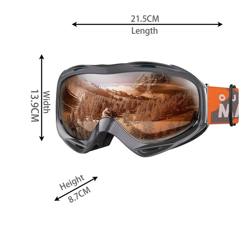 Skiing & Accessories: OutdoorMaster OTG Ski Goggles - Over Glasses Ski/Snowboard Goggles for Men, Women & Youth - 100% UV Protection-OM-5