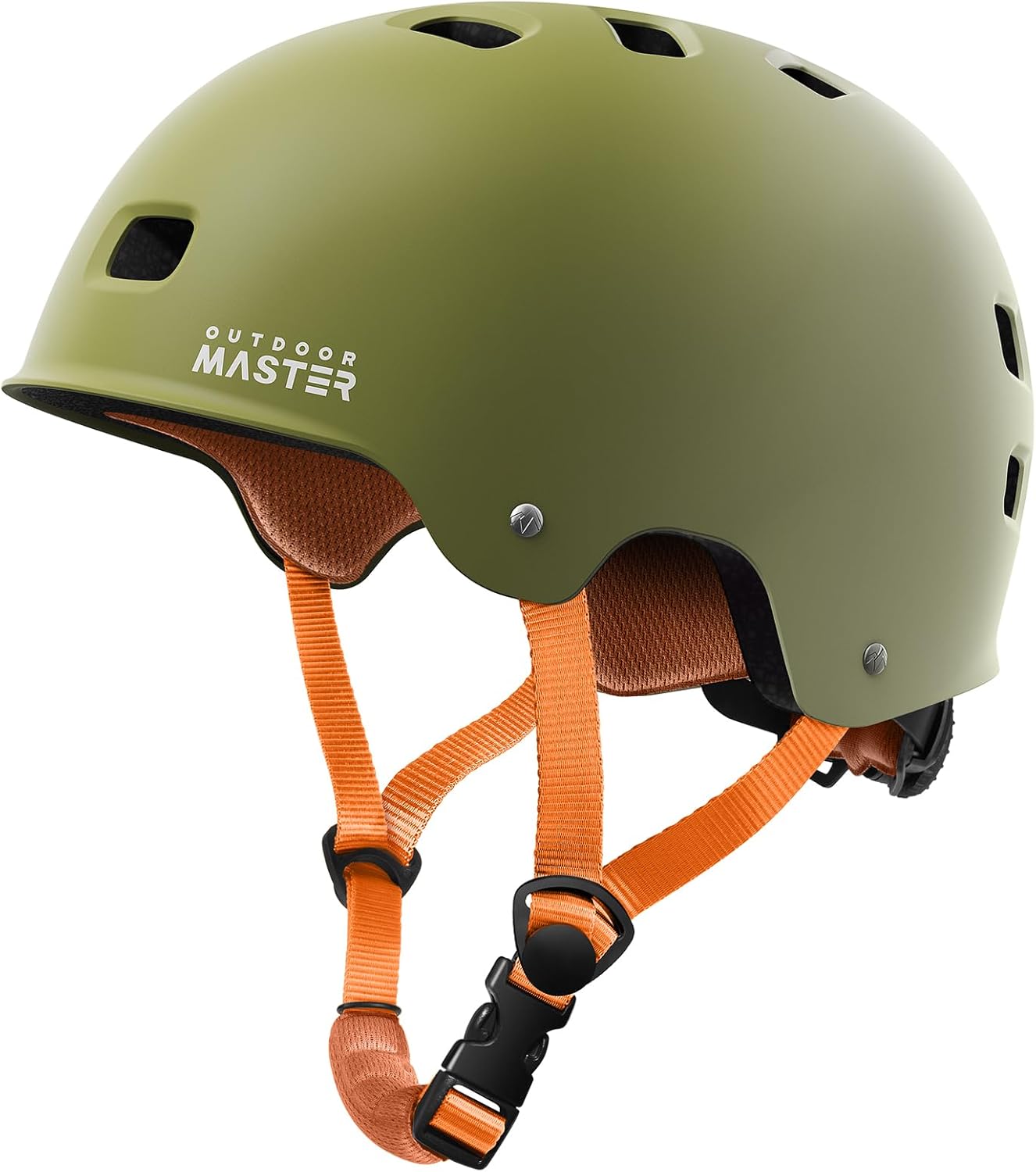 OutdoorMaster Skateboard Bike Helmet for Adults &Youth - Multi-Sport Certified Impact Resistant with 2 Removable Liners & Ventilation for Scooter-Matte Adventure Green-White-Small