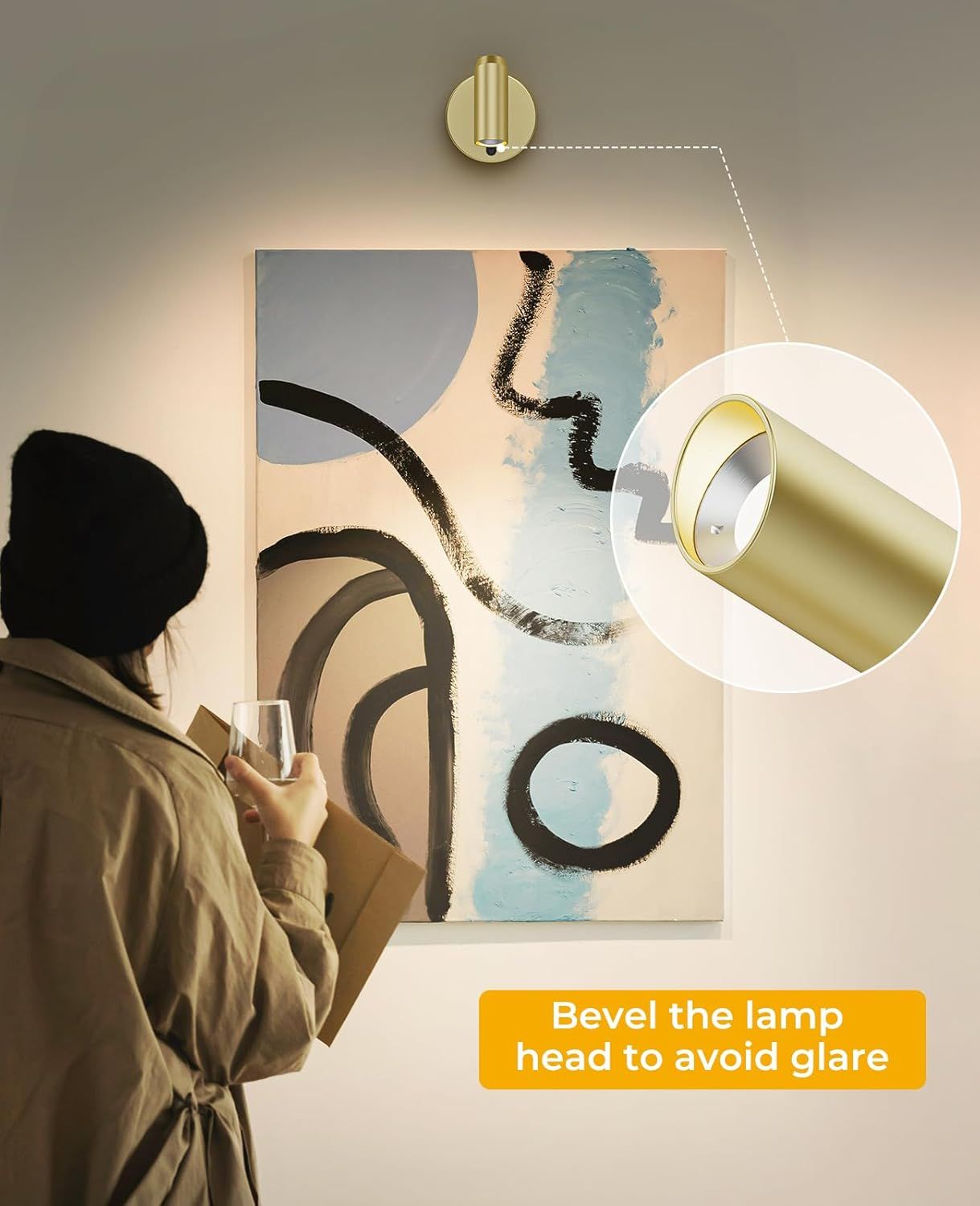 Picture Light for Wall, Battery Operated Art Light for Paintings CCT Dimmable Recharging Gallery Battery Wall Light with Remote Control for Living Room Gallery Dartboard Art Bathroom