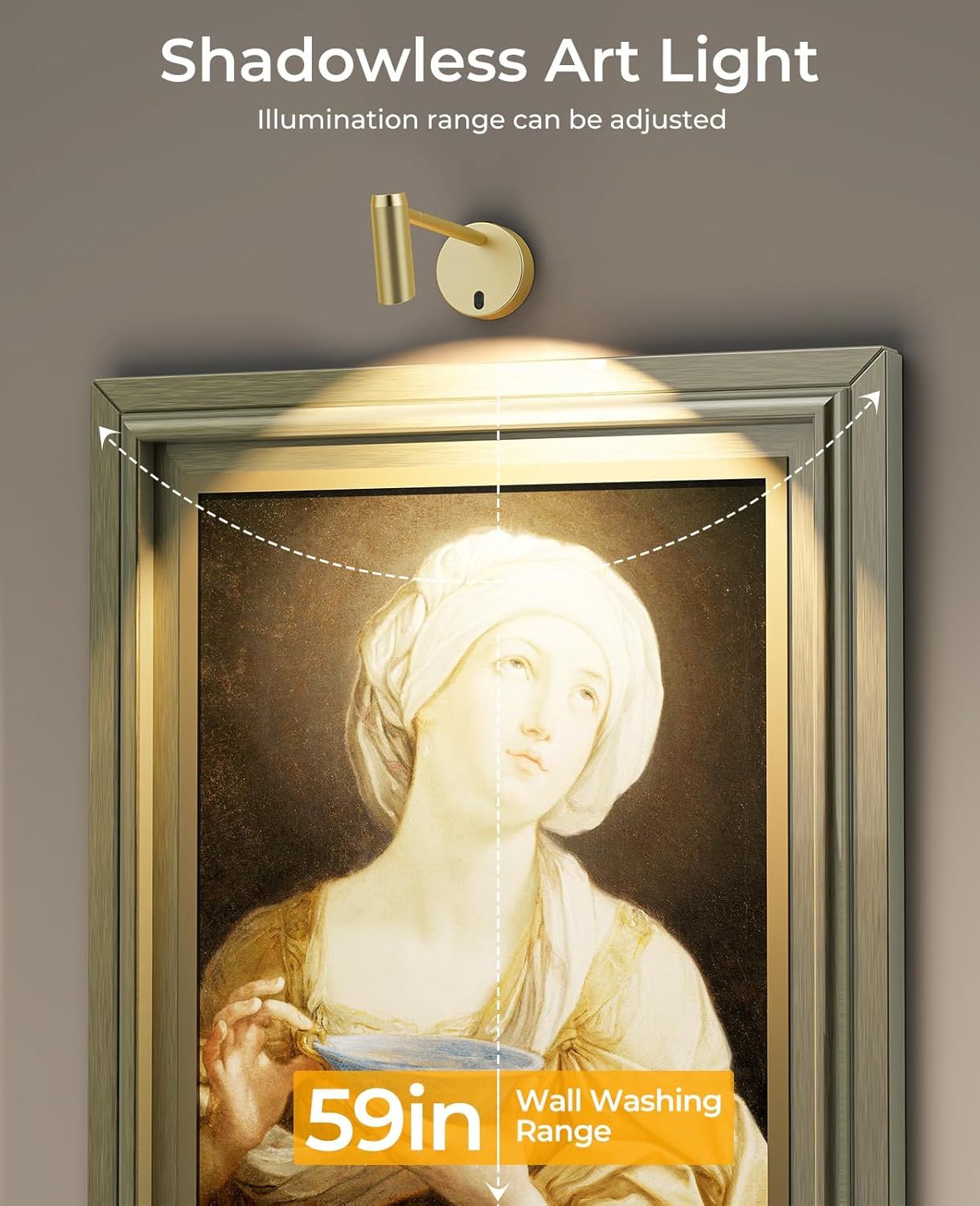 Picture Light for Wall, Battery Operated Art Light for Paintings CCT Dimmable Recharging Gallery Battery Wall Light with Remote Control for Living Room Gallery Dartboard Art Bathroom