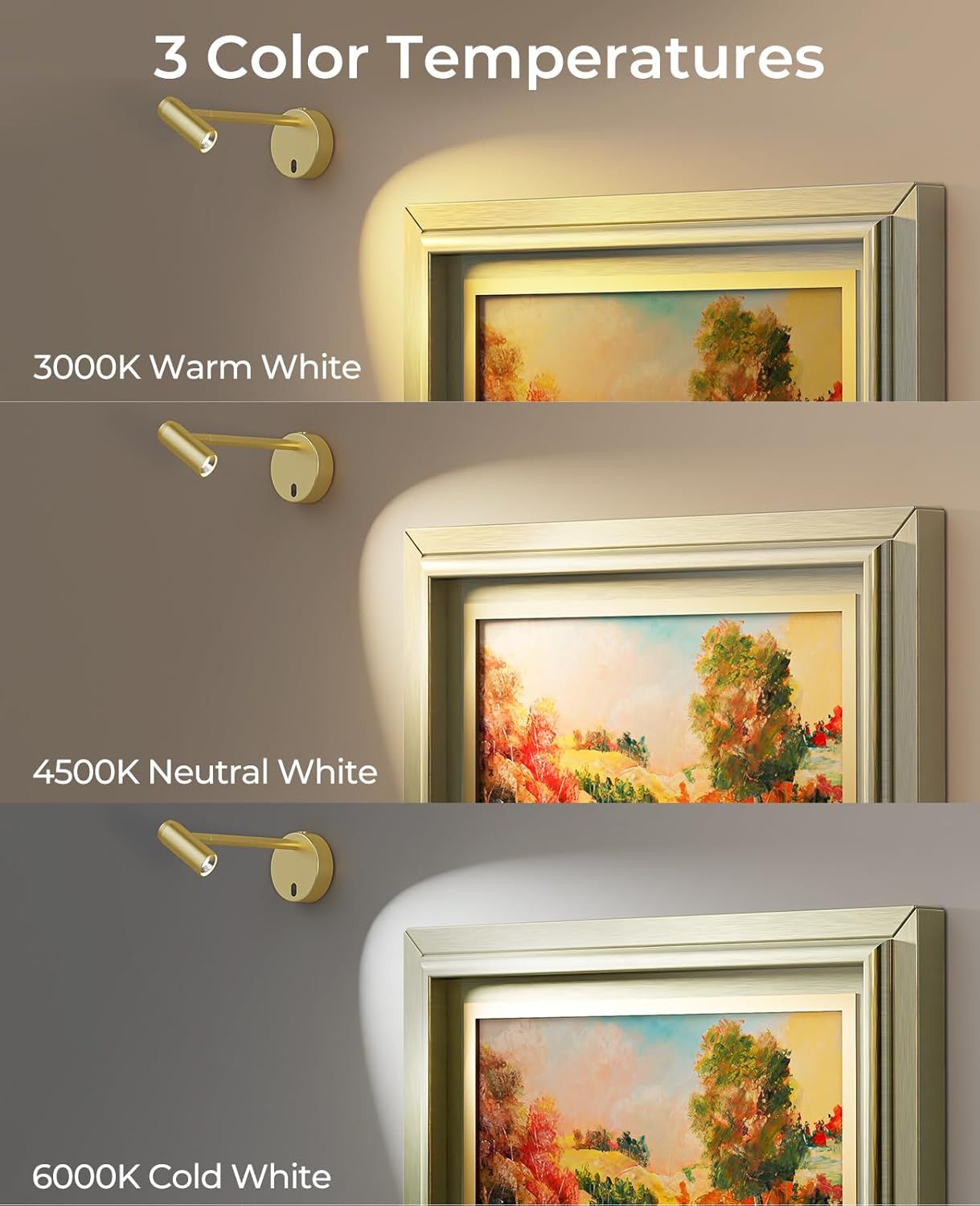 Picture Light for Wall, Battery Operated Art Light for Paintings CCT Dimmable Recharging Gallery Battery Wall Light with Remote Control for Living Room Gallery Dartboard Art Bathroom