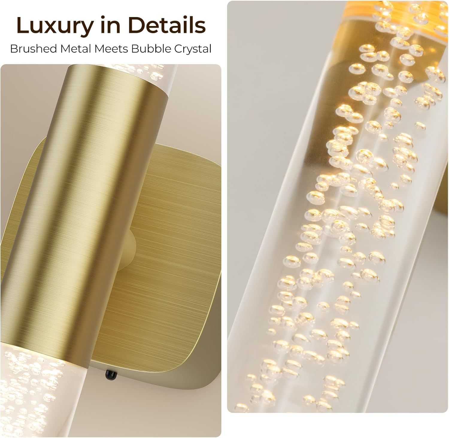Battery Operated Wall Sconce Set of 2 Rechargeable Battery Powered Wall Light with 12000mAh Wireless Dimmable Wall Lamp Fixtures for Bedroom Living Room (Brushed Gold, 16"-2 Pack)