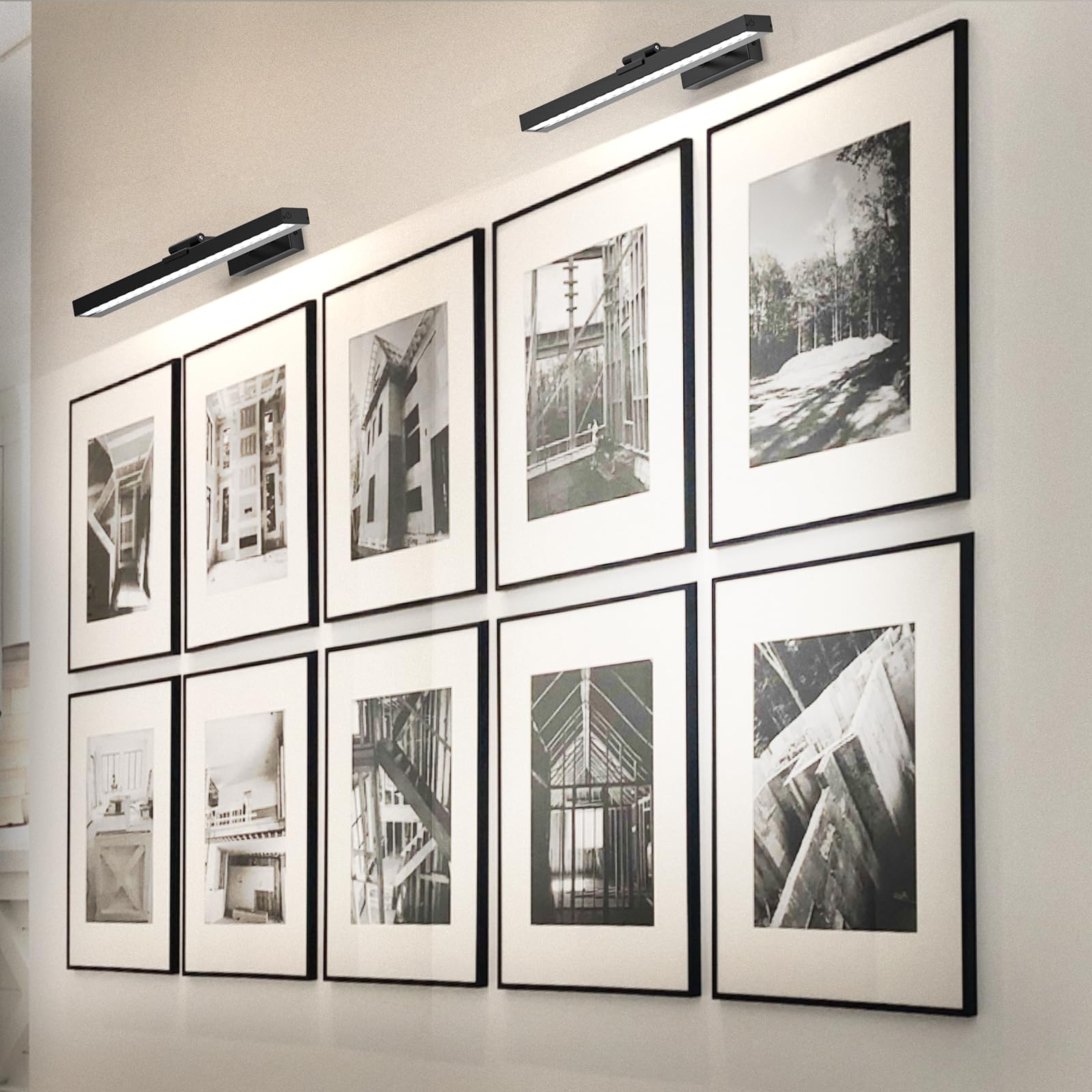 Wall Lights: Picture Light Battery Operated, 16in Wireless Art Light for Paintings Color Temperature Adjustable Dimmable Battery Picture Light with Remote Control for Gallery Dartboard Art Bedroom Bathroom