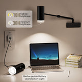 Wall Lights: Rechargeable Picture Light with Remote Control, Adjustable Wall Sconce, 4000mAh Battery, Dimmable LED Art Light for Gallery, Bedroom & Bathroom