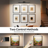Wall Lights: Wall Picture Light, 24in Battery-Powered Gallery Light for Artwork, CCT Dimmable Rechargeable Battery Wall Lamp with Remote Control for Living Room, Gallery, and Dartboard (Black)