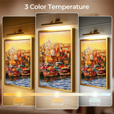 Wall Lights: Wall Picture Light, 24in Battery-Powered Gallery Light for Artwork, CCT Dimmable Rechargeable Battery Wall Lamp with Remote Control for Living Room, Gallery, and Dartboard (Gold)