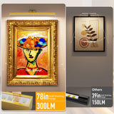 Wall Lights: Wall Picture Light, 24in Battery-Powered Gallery Light for Artwork, CCT Dimmable Rechargeable Battery Wall Lamp with Remote Control for Living Room, Gallery, and Dartboard (Gold)
