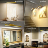 Wall Lights: Wall Picture Light, 24in Battery-Powered Gallery Light for Artwork, CCT Dimmable Rechargeable Battery Wall Lamp with Remote Control for Living Room, Gallery, and Dartboard (Gold)