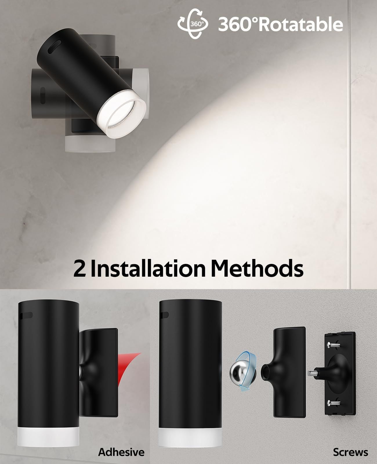 LED Wall Sconce, Wireless Battery Operated Wall Sconce with Rechargeable Battery Operated 12RGB and 3CCT Dimmable Magnetic Light, for Bedroom Bedside Reading Living Room Picture