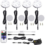Wall Lights: Dimmable & Timing Under Counter Lights Kitchen with Wireless RF Remote,Ultra-Thin 240V LED Cabinet Lights,12W Shelf Lights，4 Lights,Daylight White