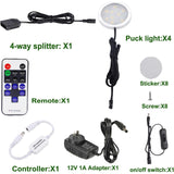 Wall Lights: Dimmable & Timing Under Counter Lights Kitchen with Wireless RF Remote,Ultra-Thin 240V LED Cabinet Lights,12W Shelf Lights，4 Lights,Daylight White