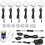 Wall Lights: Dimmable & Timing Under Counter Lights Kitchen with Wireless RF Remote,Ultra-Thin 240V LED Cabinet Lights,12W Shelf Lights，6 Lights,Daylight White