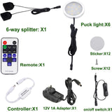 Wall Lights: Dimmable & Timing Under Counter Lights Kitchen with Wireless RF Remote,Ultra-Thin 240V LED Cabinet Lights,12W Shelf Lights，6 Lights,Daylight White