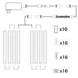Wall Lights: Dimmable LED Under Cabinet Lighting Bar, 12V Under Counter LED Light Strip Linkable Kit with Rocker Switch Kitchen,Showcase,Worktop, Shelf Lighting(8 Panel Kits Warmwhite)