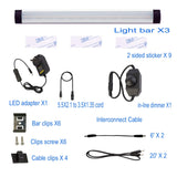 Wall Lights: Dimmable Led Under Cabinet Lighting Bar Linkable Kits with Rocker Switch Under Counter Kitchen,Showcase,Shelf Lighting(3 Panel Kits Cold White)