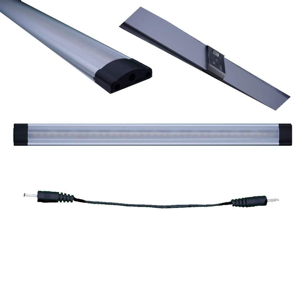 Wall Lights: Dimmable Led Under Cabinet Lighting Bar Linkable Kits with Rocker Switch Under Counter Kitchen,Showcase,Shelf Lighting(3 Panel Kits Cold White)