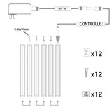 Wall Lights: Dimmable Led Under Cabinet Lighting Bar Linkable Kits with Rocker Switch Under Counter Kitchen,Showcase,Shelf Lighting(6 Panel Kits Cold White)