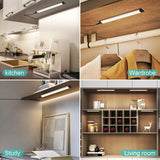 Wall Lights: Dimmable Led Under Cabinet Lighting Bar Linkable Kits with Rocker Switch Under Counter Kitchen,Showcase,Shelf Lighting(3 Panel Kits Warm White)