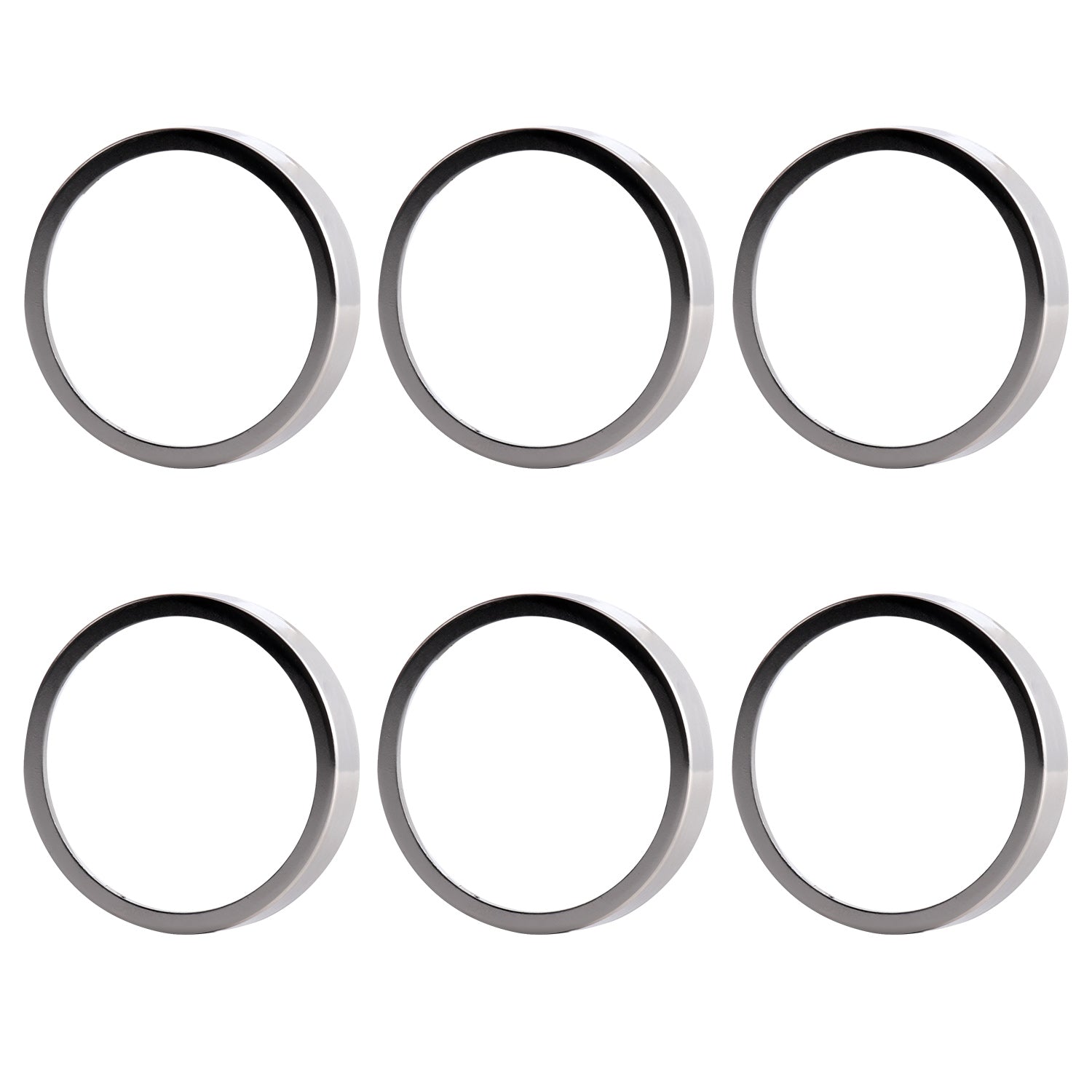 6 Pack GU10/MR16 Bulb Decorative Trim Rings, Heat Insulation Anti-Scald Protective Rings for Track Lighting, Snap-On Spring-Loaded Design (Brushed Nickel)