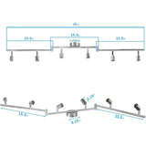 Ceiling Lights: Kitchen Lights, 6-Light Ceiling Lighting Kits, Swivelling Ceiling Spotlight for Bedroom, Kitchen and Living Room(GU10 LED Bulbs not Included) (Brush Nickel)
