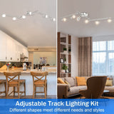 Ceiling Lights: Kitchen Lights, 6-Light Ceiling Lighting Kits, Swivelling Ceiling Spotlight for Bedroom, Kitchen and Living Room(GU10 LED Bulbs not Included) (Brush Nickel)