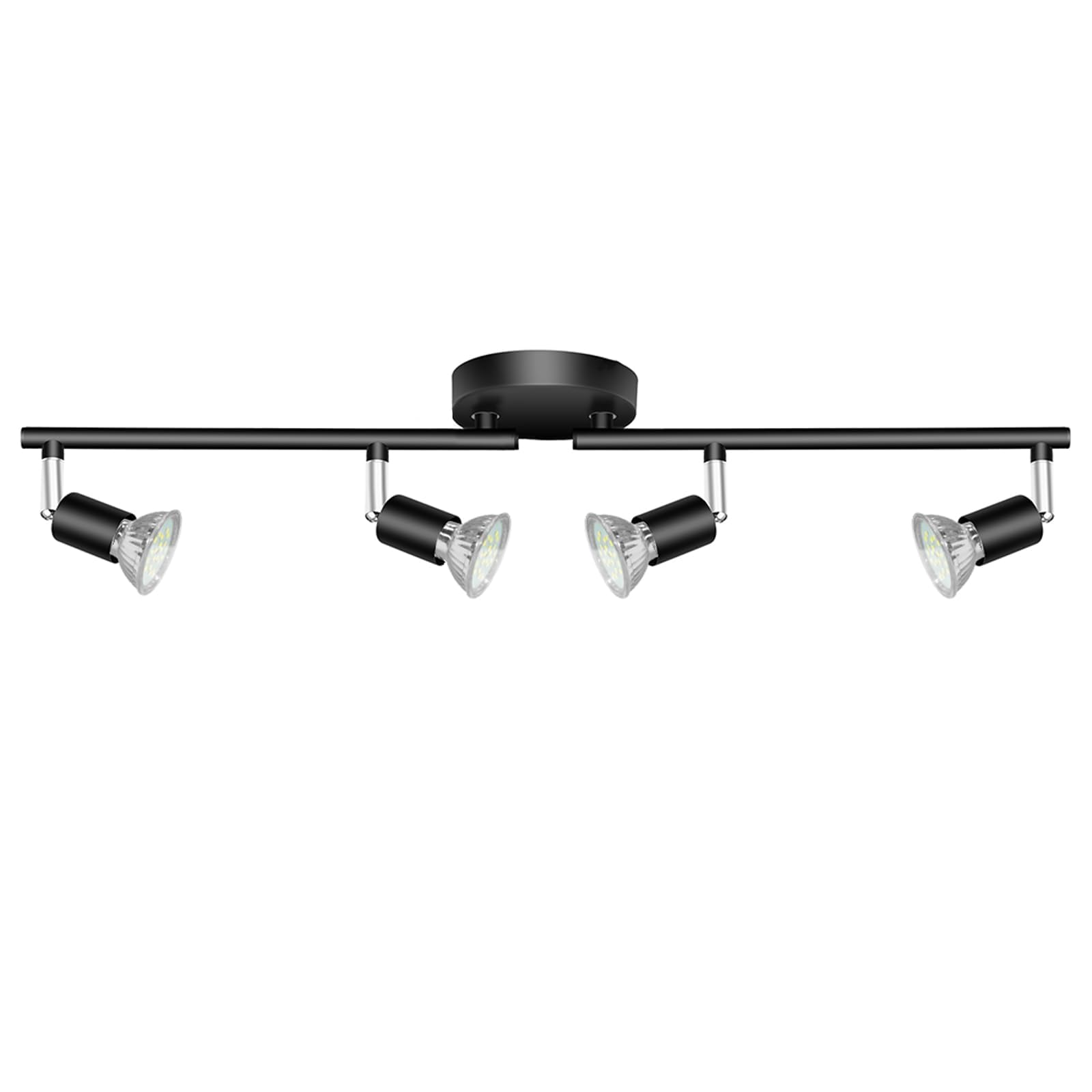 Ceiling Lights: Kitchen Lights,Ceiling Lighting Kits, Swivelling Ceiling Spotlight for Bedroom, Kitchen and Living Room(GU10 LED Bulbs not Included) (4 Way Black)
