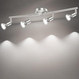 Ceiling Lights: LED Ceiling Light,4 Way Rotatable Spot Lights for Ceiling,Flexible Ceiling Lights for Bedroom,Living Room, Black Nickel with Protectiv Bulb Trims(Gu10 Bulbs Not Included)