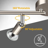 Ceiling Lights: LED Ceiling Light,4 Way Rotatable Spot Lights for Ceiling,Flexible Ceiling Lights for Bedroom,Living Room, Black Nickel with Protectiv Bulb Trims(Gu10 Bulbs Not Included)