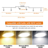 Ceiling Lights: LED Ceiling Light 6 Way Rotatable Spot Lights for Ceiling,Flexible Ceiling Lights for Bedroom,Living Room,Nickel with Protectiv Bulb Trims(Gu10 Bulbs Not Included)