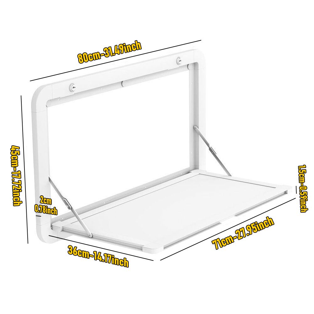 Heavy Duty Folding Caravan Table 800 x 450mm – Full Metal Frame, Lockable, 50kg Max Capacity, White