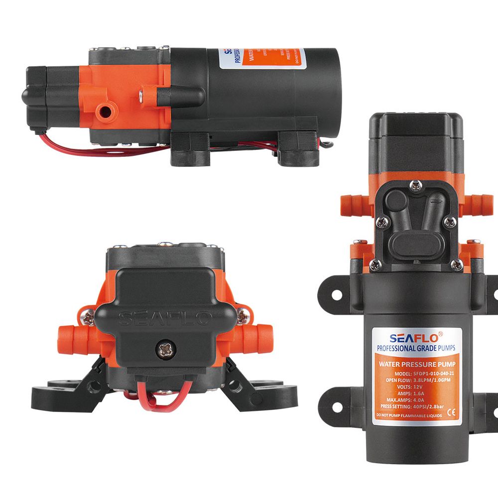 12V Water Pressure Diaphragm Pump 3.8LPM 40PSI Self-Priming Water Pump for RV Caravan Marine Camping