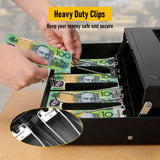 Lockable Cash Box with Coin Tray – Durable Metal Money Box with Key Lock for Bills & Change – Blue