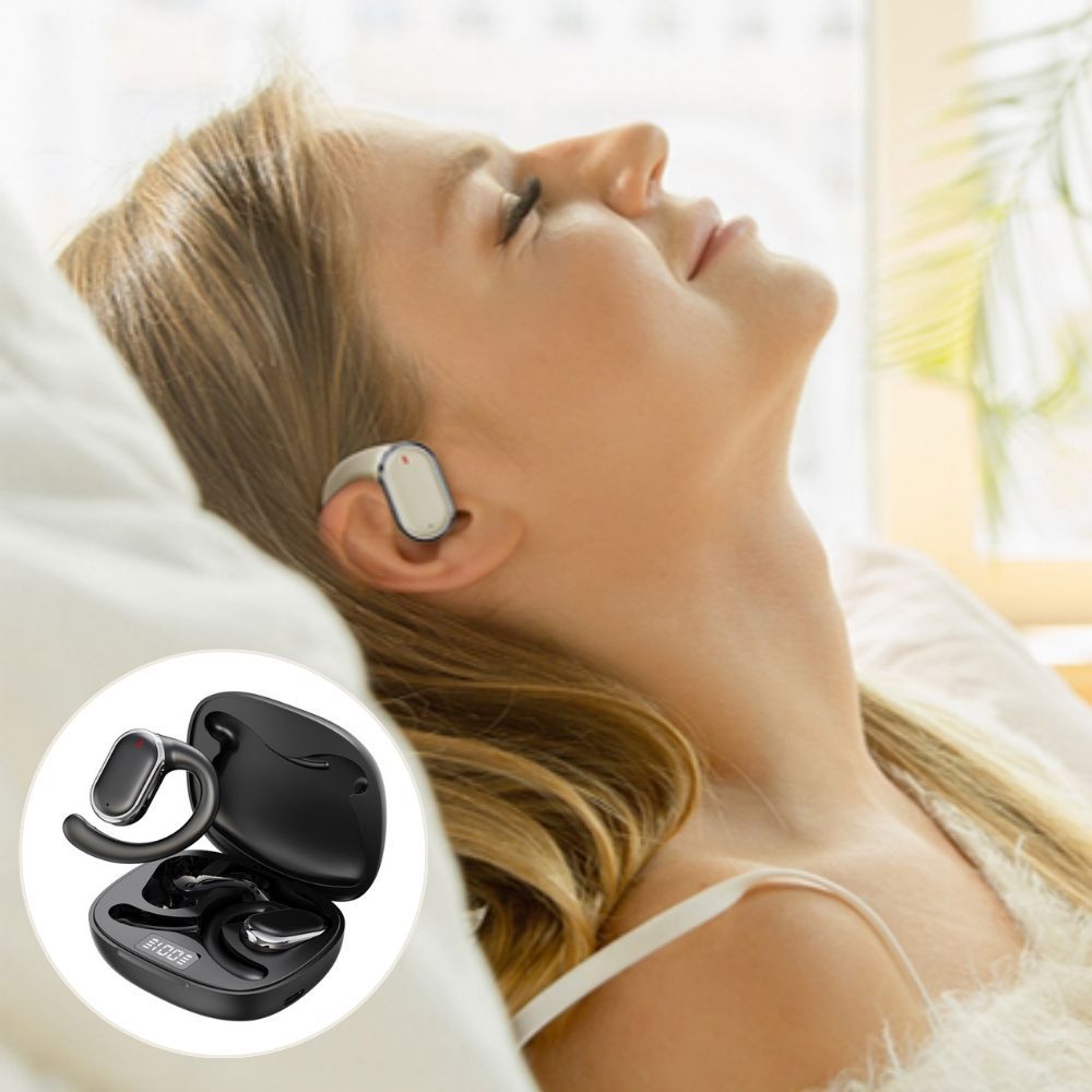 Bluetooth 5.3 Wireless Earbuds Deep Bass Over Ear - Black