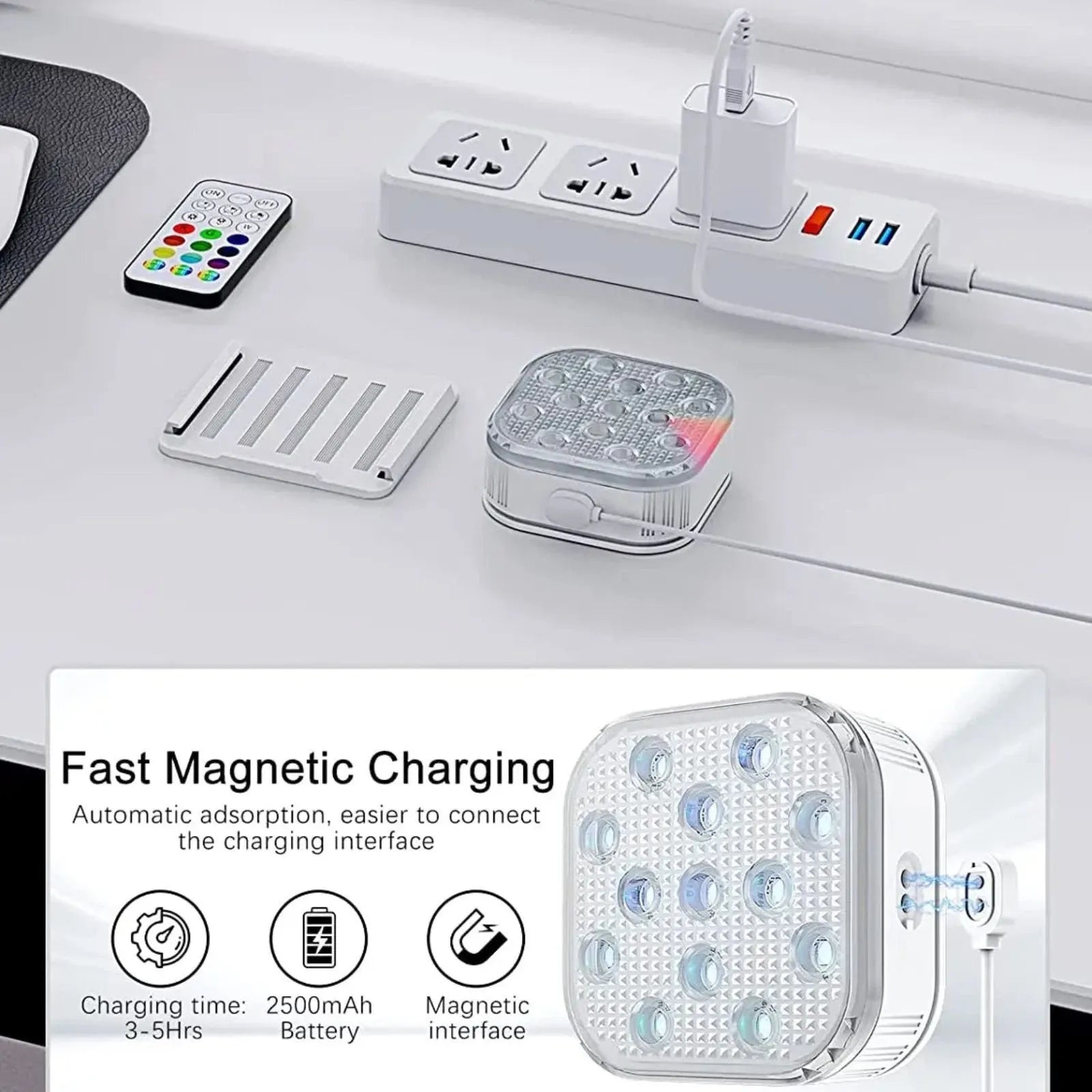 4Pcs Underwater Lights LED Submersible Pool Light Rechargeable with Remove Panel