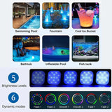 4Pcs Underwater Lights LED Submersible Pool Light Rechargeable with Remove Panel