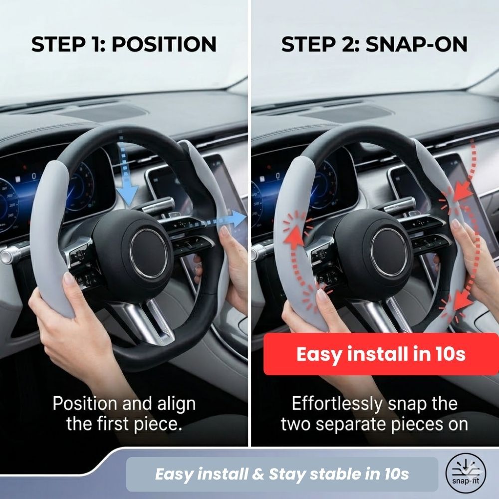 2Pcs Soft Breathable Anti-Slip Faux Leather Steering Wheel Protector Car Cover- Purple