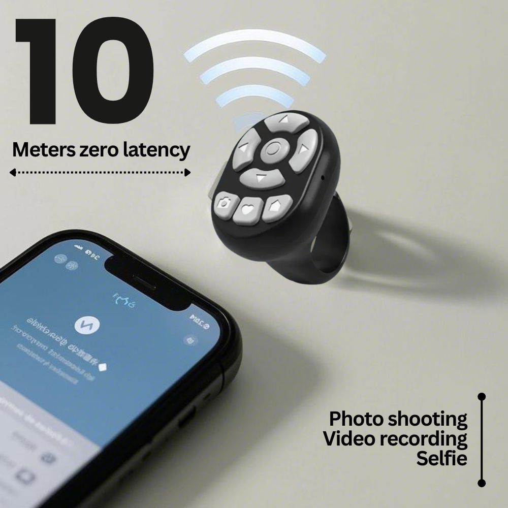 Scrolling Ring Remote Page Turner Wireless Finger Scroller Camera Video Record-Pink