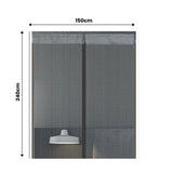 Extra Durable Magnetic Fly Screen Door Anti Mosquito Screen Mesh Curtain Grey-150x240cm
