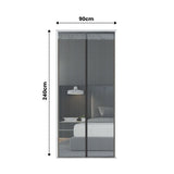 Extra Durable Magnetic Fly Screen Door Anti Mosquito Screen Mesh Curtain Grey-90x240cm