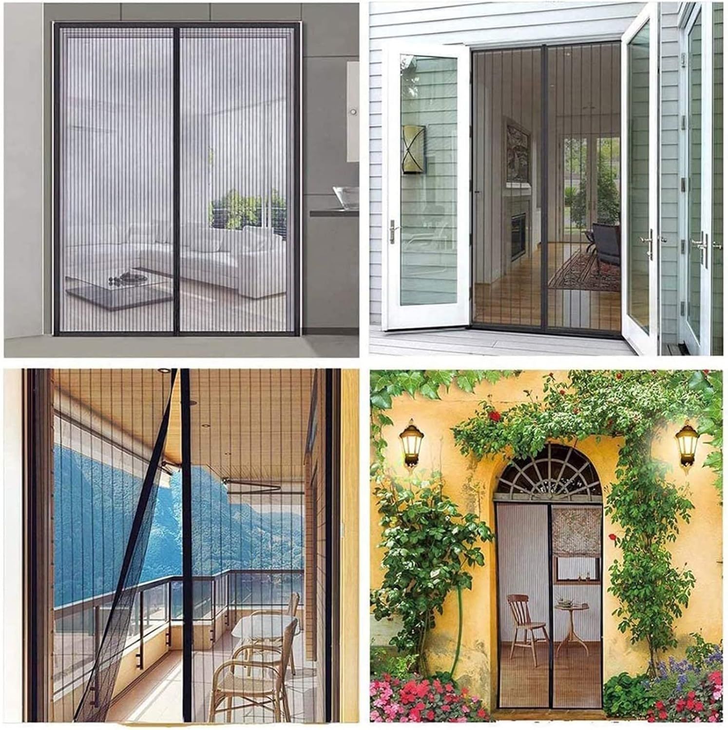 Extra Durable Magnetic Fly Screen Door Anti Mosquito Screen Mesh Curtain Grey-90x240cm
