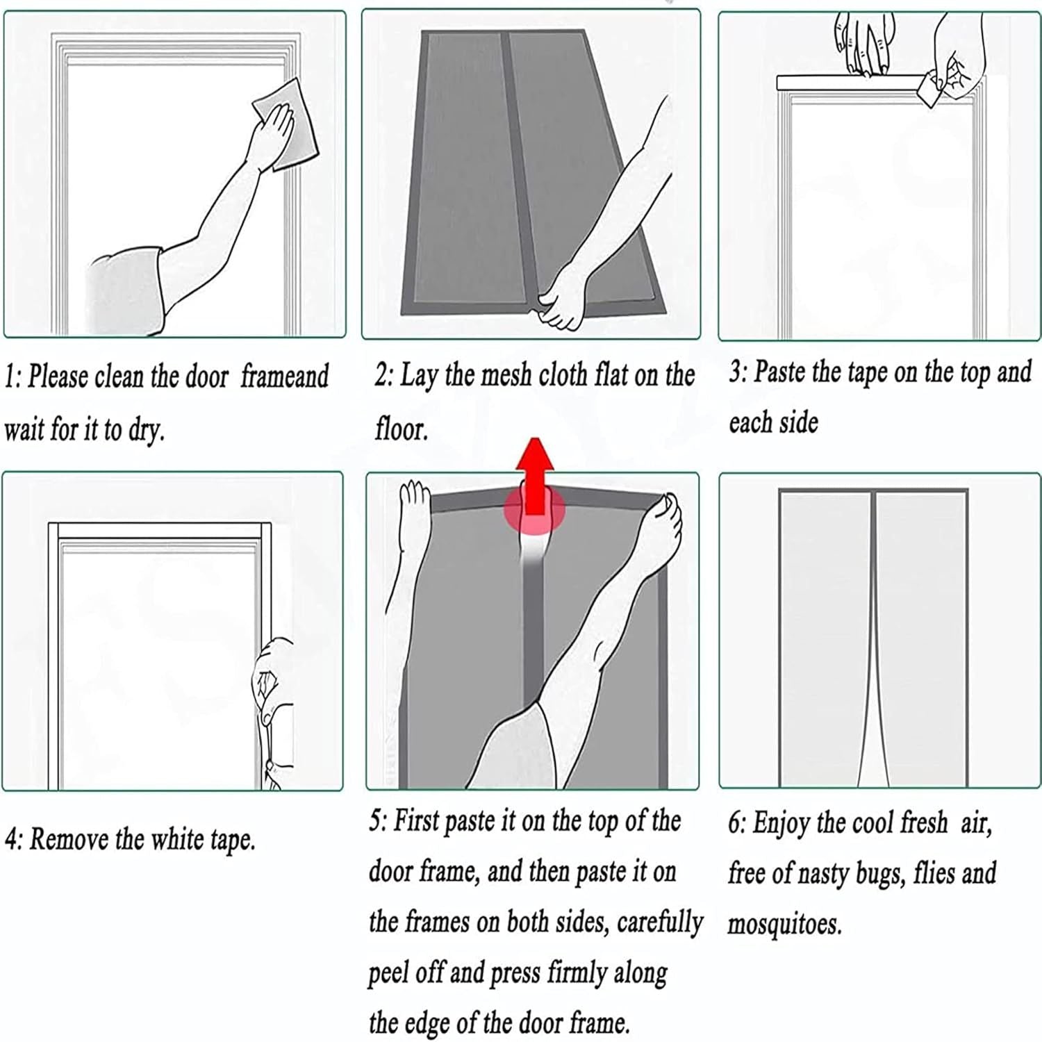 Extra Durable Magnetic Fly Screen Door Anti Mosquito Screen Mesh Curtain Grey-90x240cm