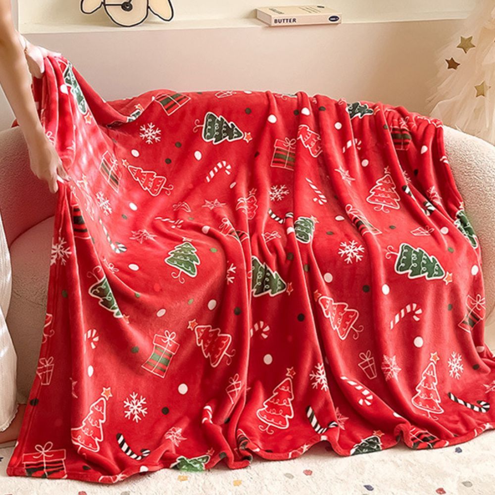 Xmas Mothers Day Gift Ultra-Soft Flannel Fleece Blanket - Thickened Warm Holiday Winter Throw for Sofa, Bed & Travel