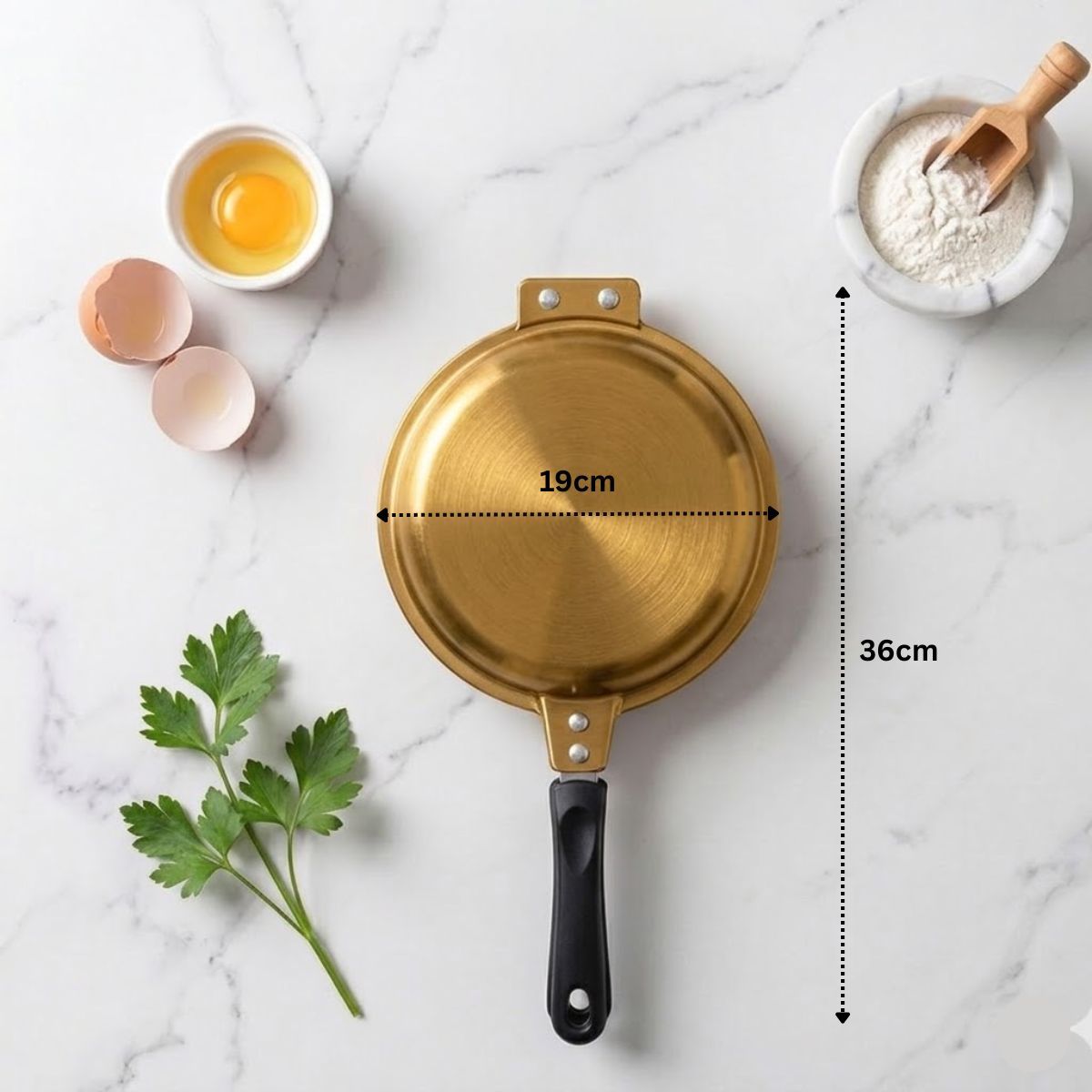 Double Sided Pancake Maker Flip Pan Non-Stick Omelette Egg Frying Pan 15cm
