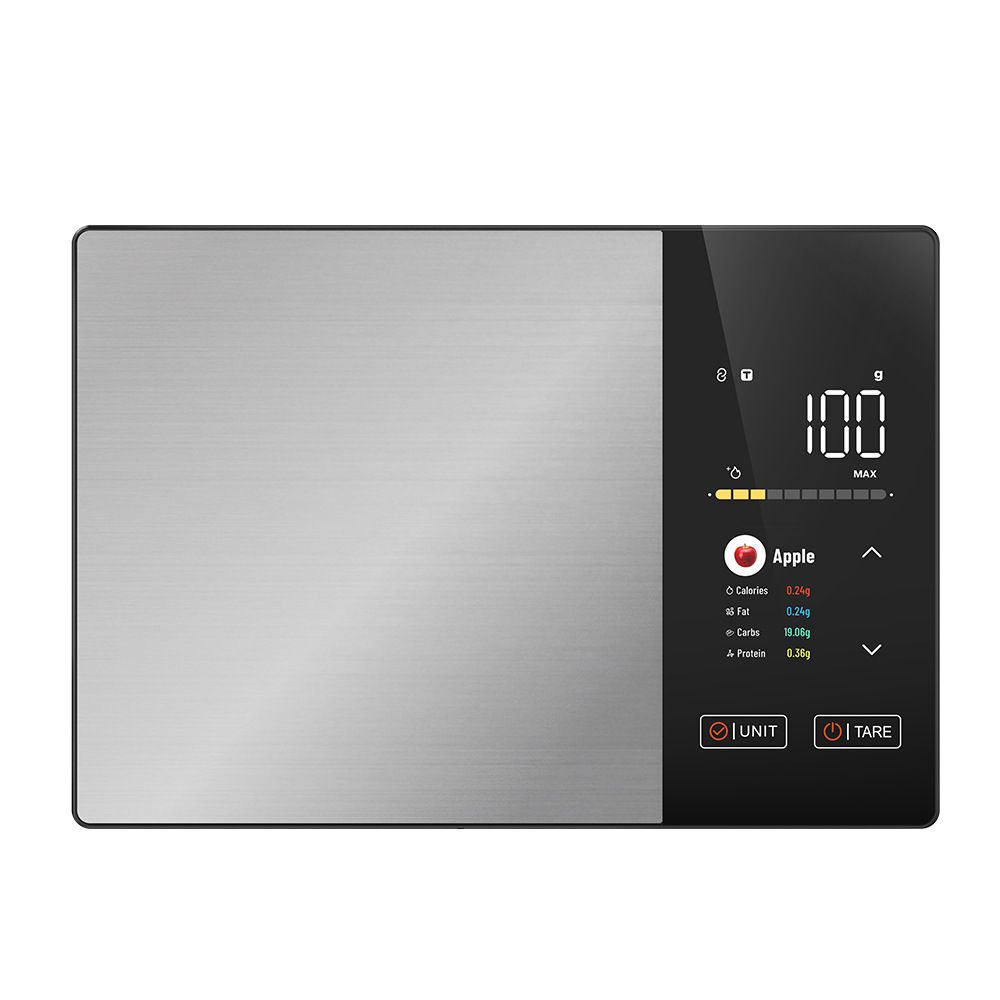 Smart Digital Food Kitchen Scale with Nutritional Calculator, On-Screen Nutrient Info, Free App for Calorie & Macro Tracking, AI Scan, Personal Goals, for Weight Loss and Keto, 11lb/5kg