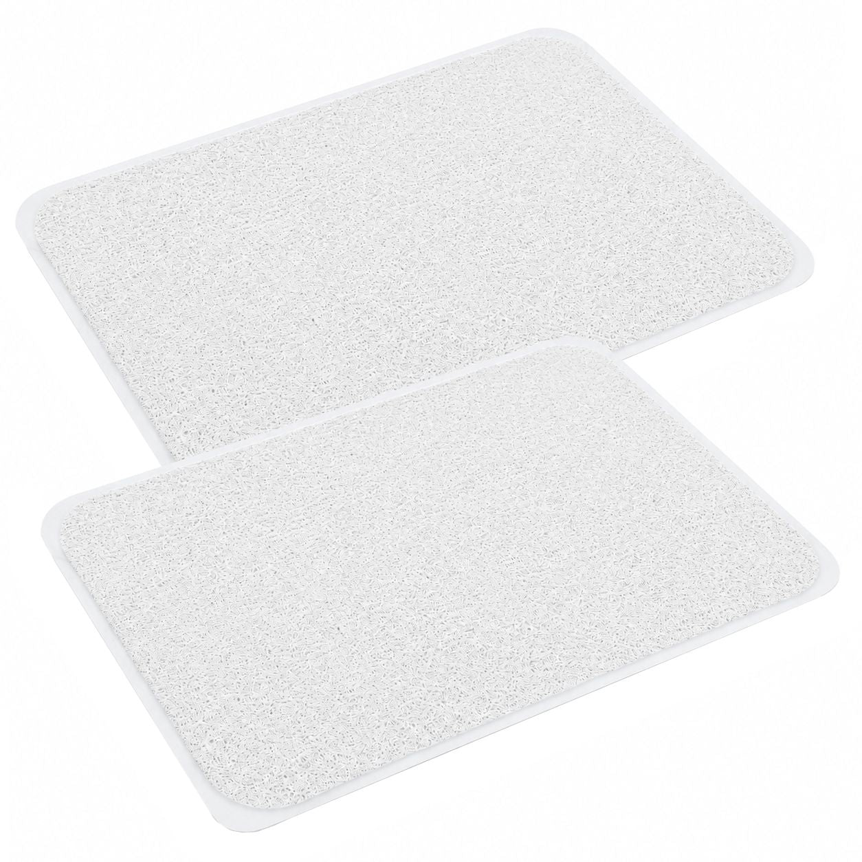 2 Pack Non-Slip Loofah Shower Mats 75x44cm Bathroom Bath Mat Machine Washable with Suction Caps Quick Drain
