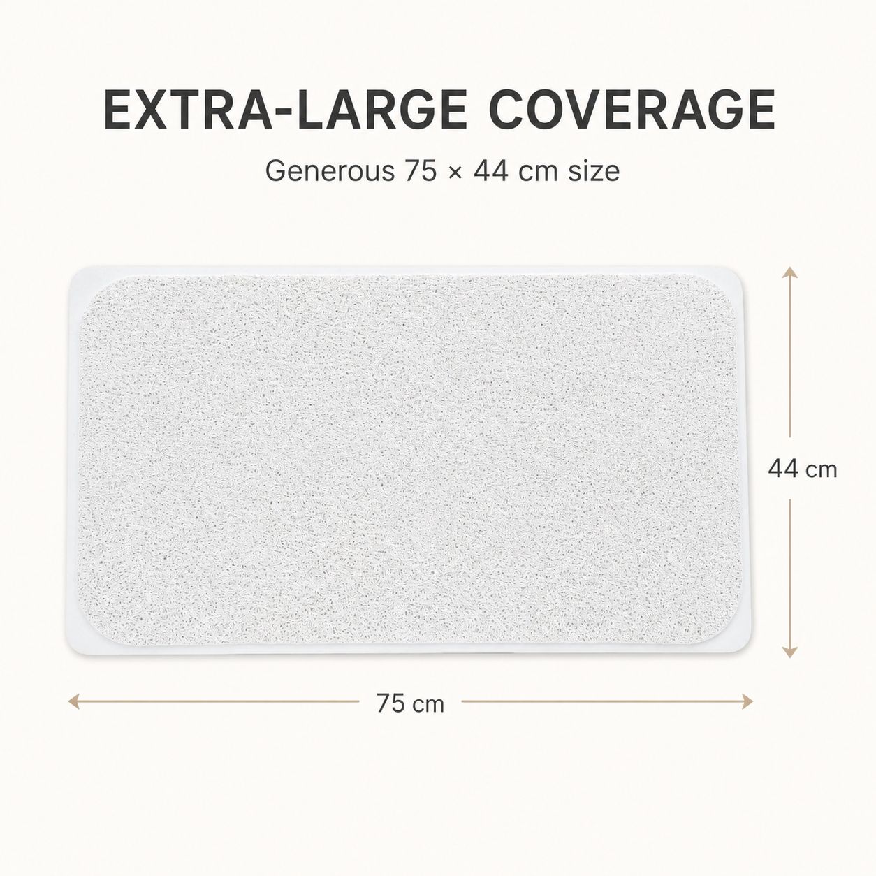 2 Pack Non-Slip Loofah Shower Mats 75x44cm Bathroom Bath Mat Machine Washable with Suction Caps Quick Drain