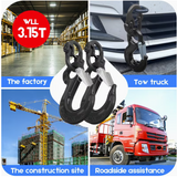 2SET 3.15T Sling Hook Heavy Duty Hammerlock/Slip Hook Kit With Swivel Winch & Safety Latch-Black