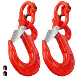 2SET 3.15T Sling Hook Heavy Duty Hammerlock/Slip Hook Kit With Swivel Winch & Safety Latch